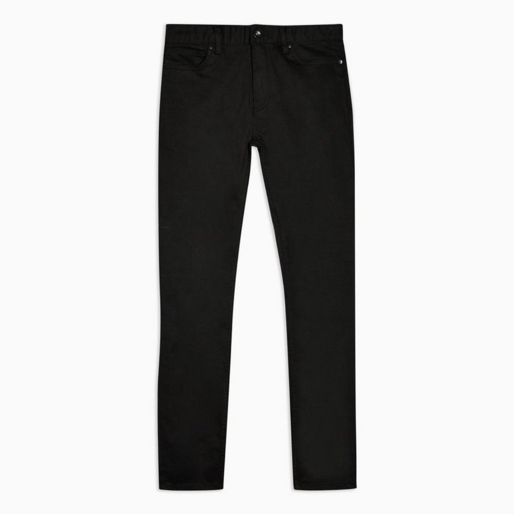 Topman Stretch Skinny Jeans Black 30L